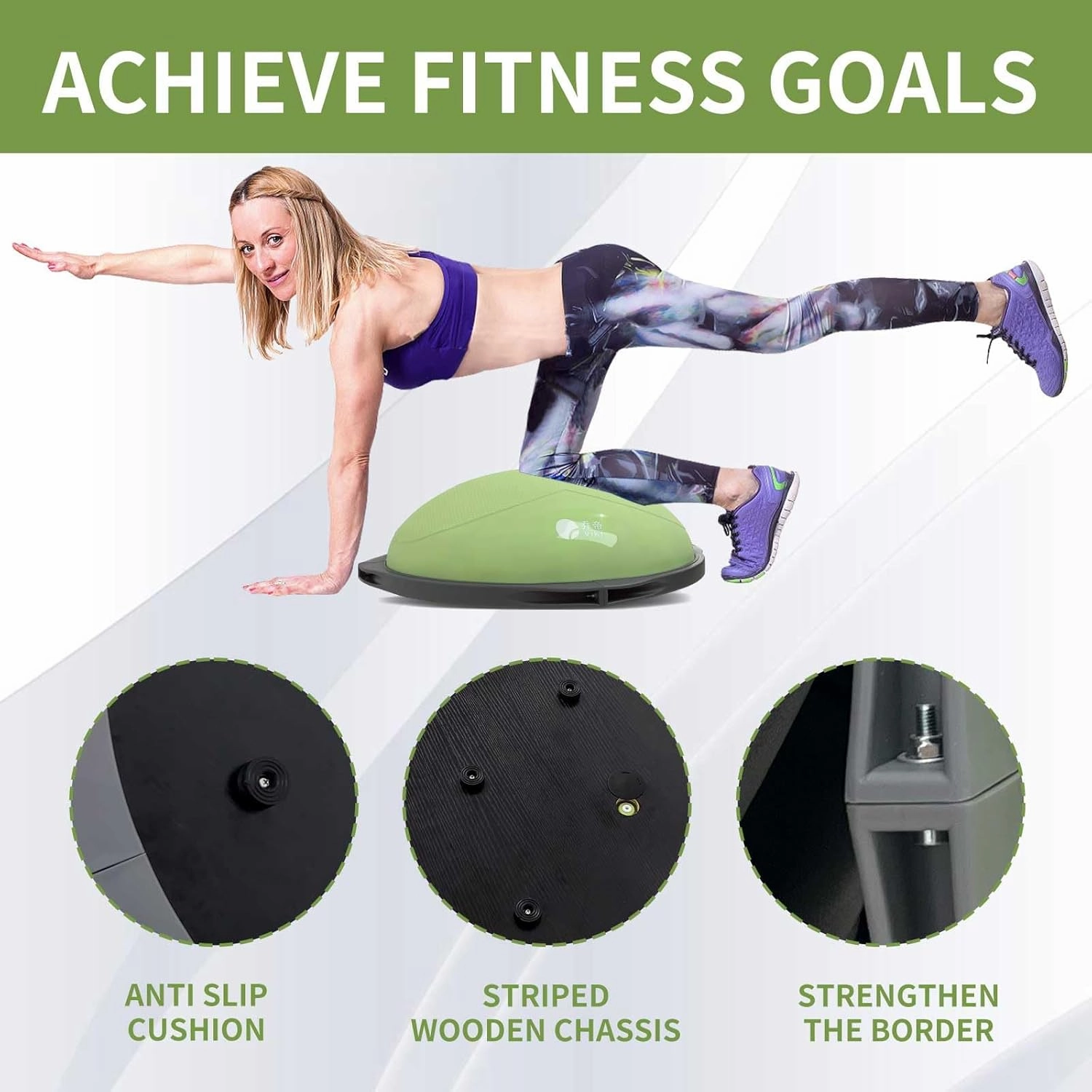 Home Exercise Equipment, semi-Fitness Ball, Stable Ball for Fitness, Whole Body Exercise, core Stability Training Suitable for Family Gym-Anti-Skid