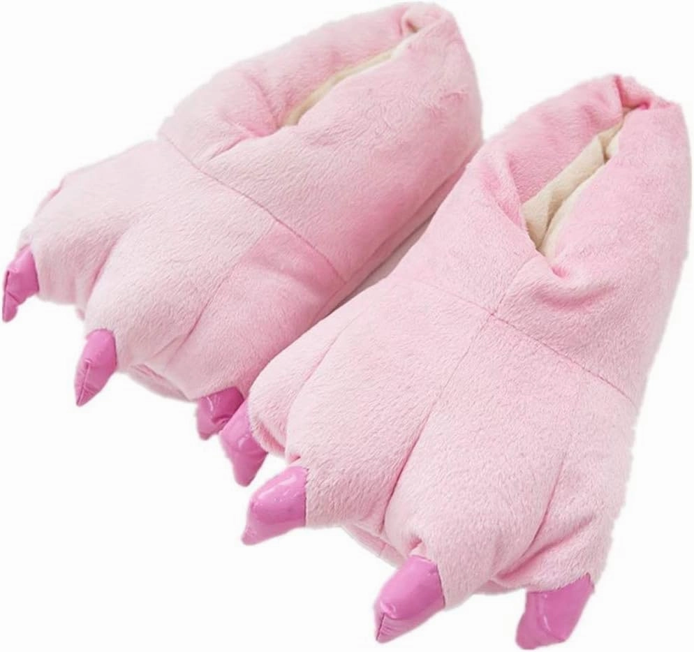 Honeystore Unisex Soft Plush Home Slippers Animal Costume Paw Claw Shoes
