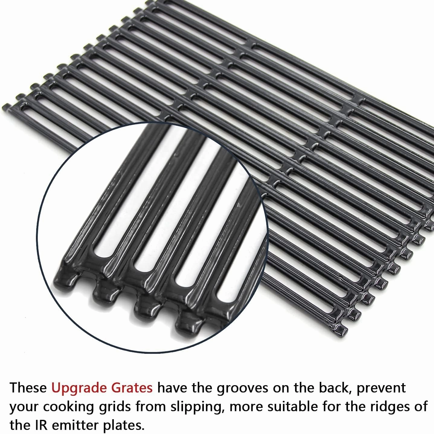 Hongso 17 inch Porcelain Coated Cast Iron Grates for Charbroil Commercial Tru Infrared 463242716, 466242715, 463242715, 466242815, G533-0009-W1, Lowe's 606682, Walmart 555179228, 3-Pk, PCB004