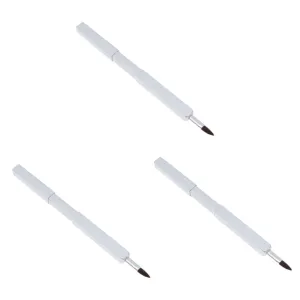 Housoutil 3pcs Durable Metal Tube Retractable Lip Brush Silky Nylon Fiber for Travel Makeup on The Go