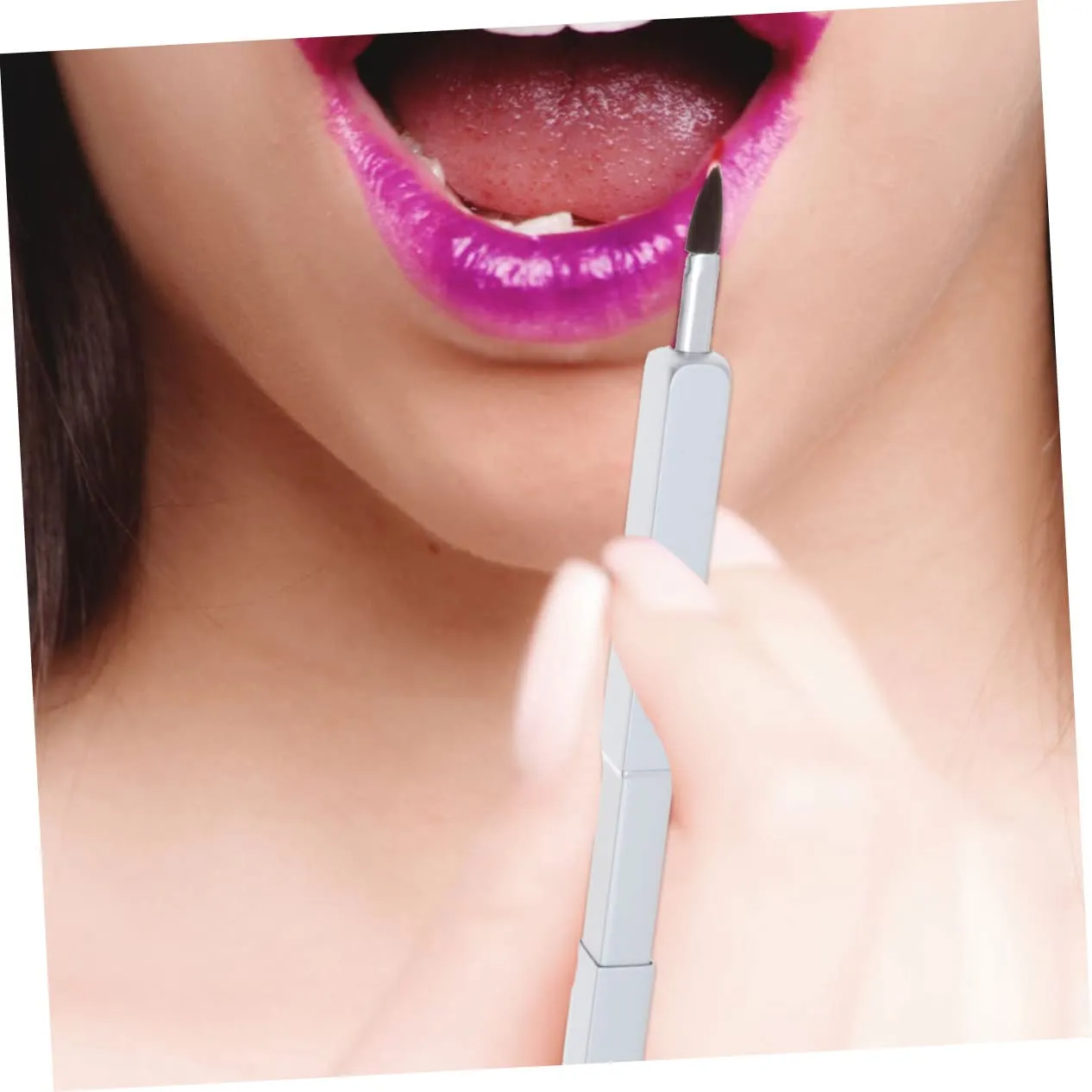 Housoutil 3pcs Durable Metal Tube Retractable Lip Brush Silky Nylon Fiber for Travel Makeup on The Go