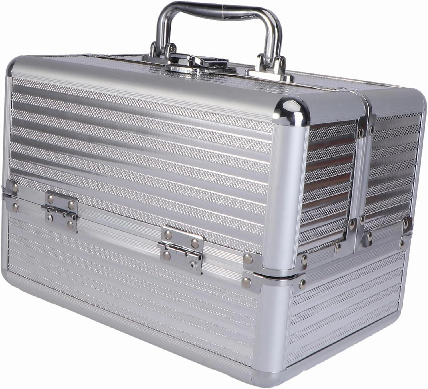 Housoutil Travel Makeup Box Professional Cosmetic Case with Extendable inside Perfect Organizer for Cosmeticians and Home