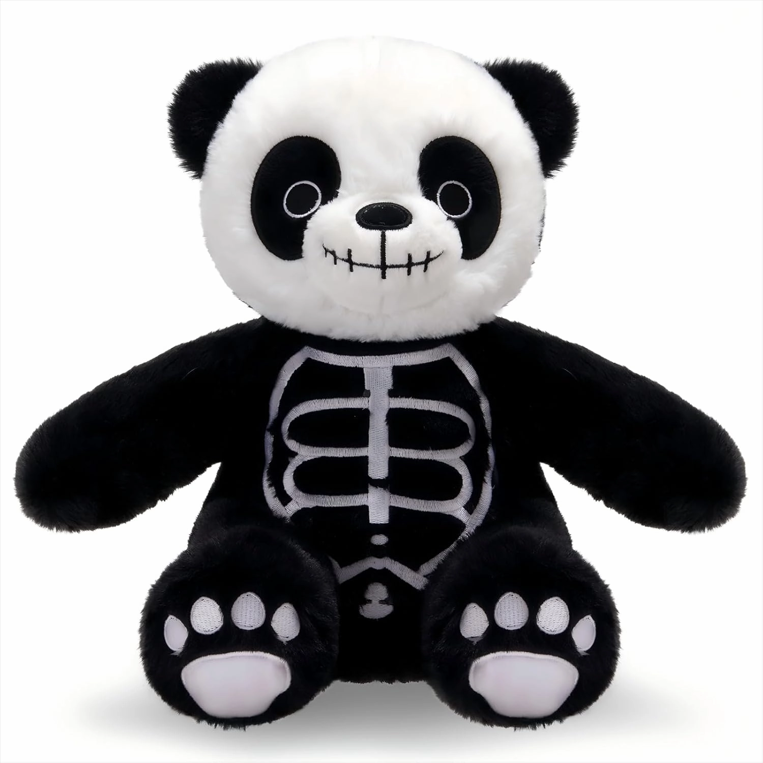 Houwsbaby 12" Skeleton Panda Spooky Stuffed Animal Big Panda Bear Plush Doll for Halloween, Easter, Christmas, or Birthday Gifts, Scary Cute Design