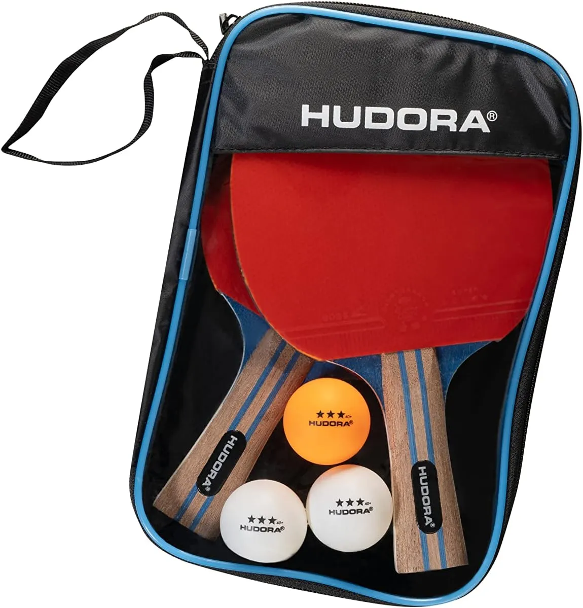 HUDORA Tischtennisset Tournament/Game/Match - Tischtennisschläger   Bälle - Mit Tasche - Für Anfänger und Profis Indoor & Outdoor