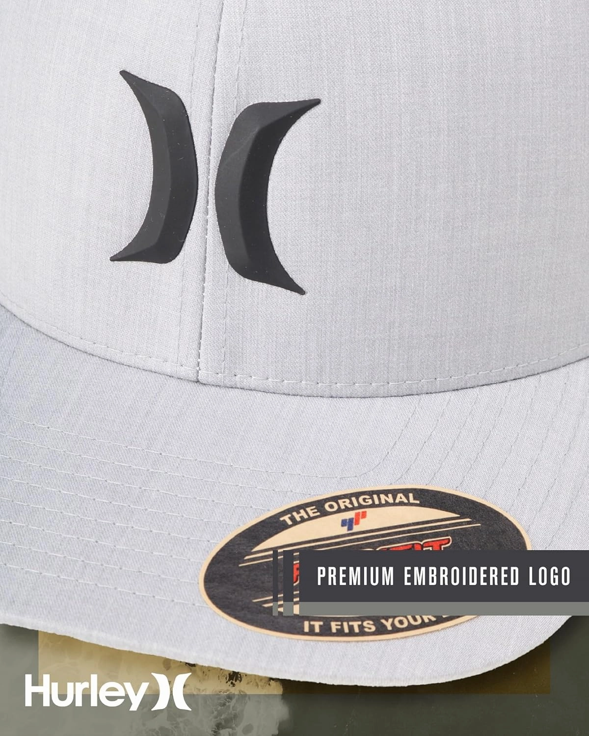 Hurley Men's Baseball Cap - Stretch Fit Lightweight Curved Bill Icon Weld Fitted Baseball Hat for Men (Sizes: S-M, L-XL)