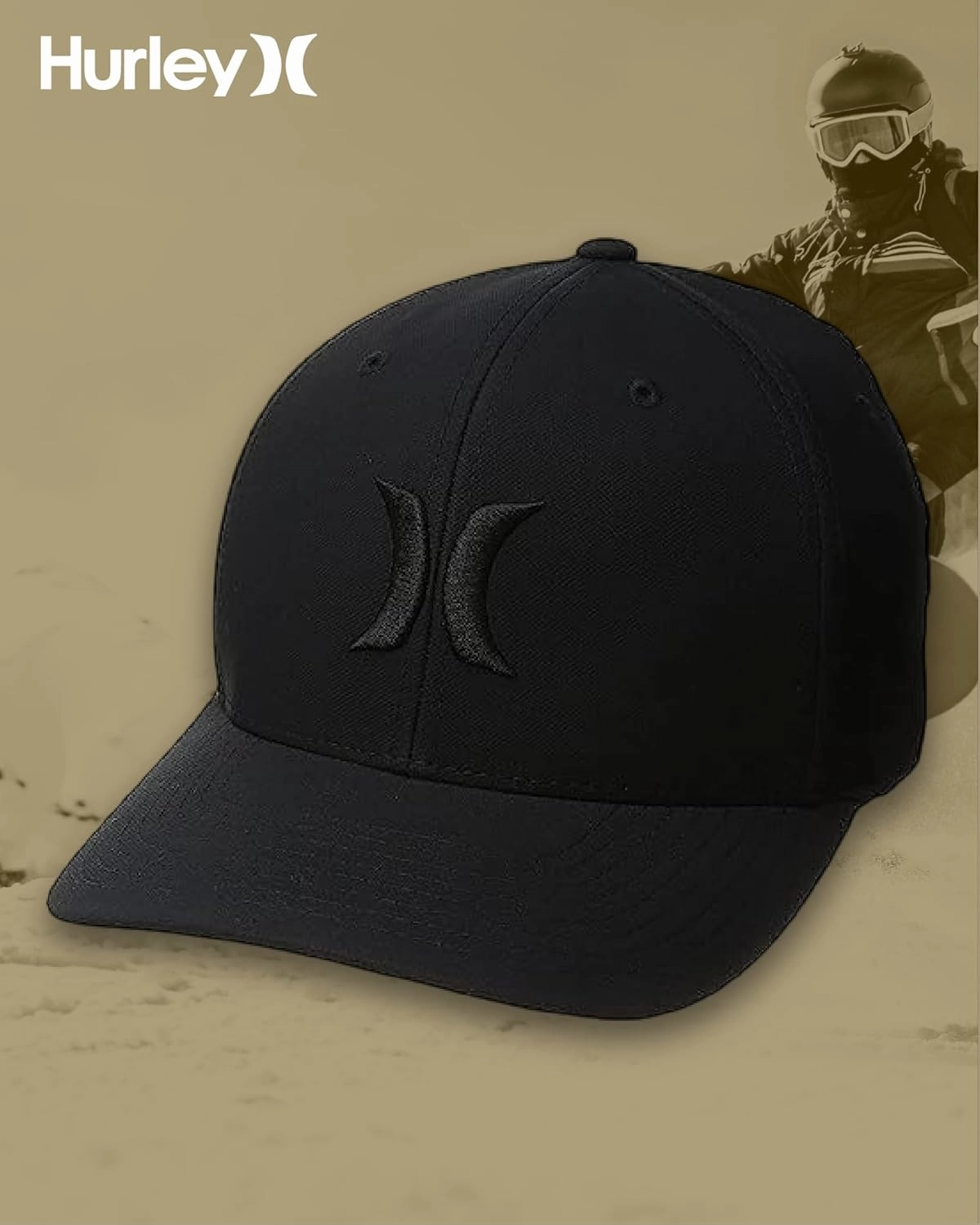 Hurley Men's Caps - One and Only Flex Fit Black Trucker Baseball Cap For Men
