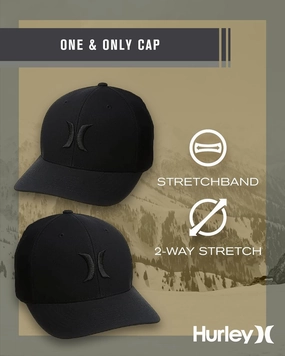 Hurley Men's Caps - One and Only Flex Fit Black Trucker Baseball Cap For Men