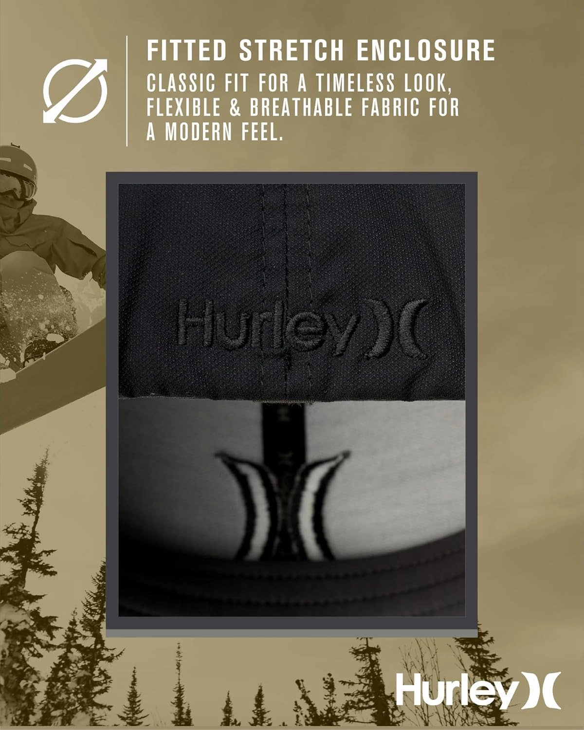 Hurley Men's Caps - One and Only Flex Fit Black Trucker Baseball Cap For Men