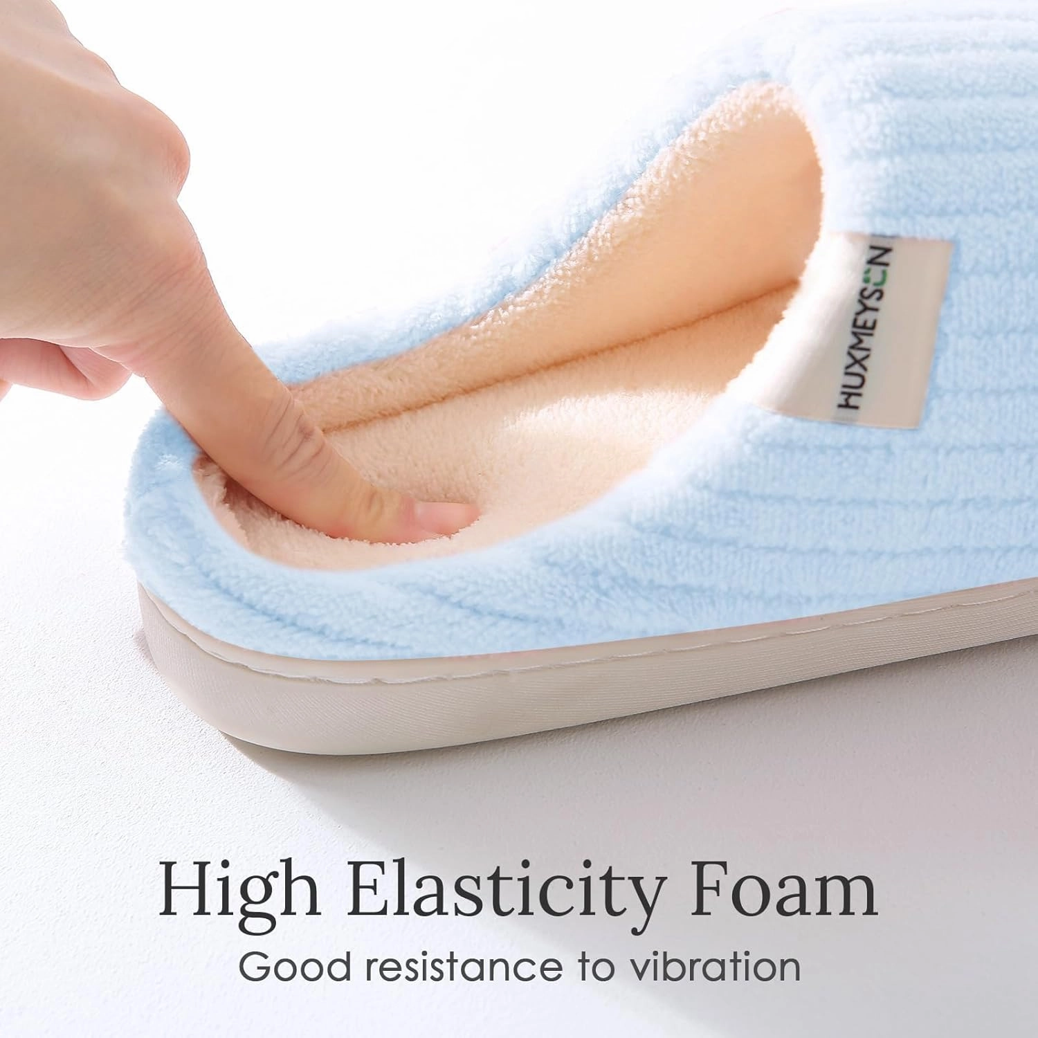 HUXMEYSON Slippers for Women, Warm Memory Foam Comfy House Slippers with Anti-Skid Rubber Sole for Indoor and Outdoor