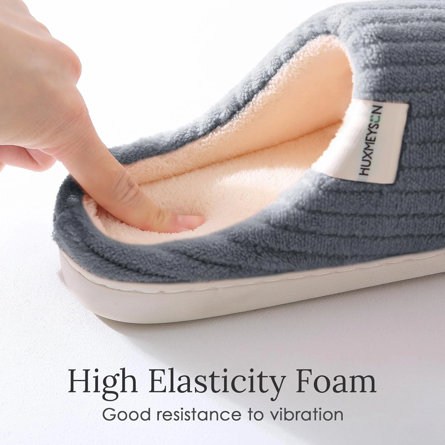 HUXMEYSON Slippers for Women, Warm Memory Foam Comfy House Slippers with Anti-Skid Rubber Sole for Indoor and Outdoor