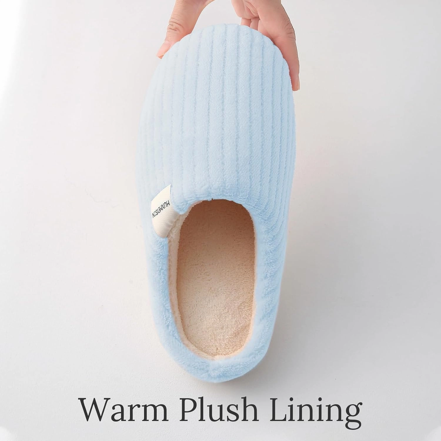 HUXMEYSON Slippers for Women, Warm Memory Foam Comfy House Slippers with Anti-Skid Rubber Sole for Indoor and Outdoor