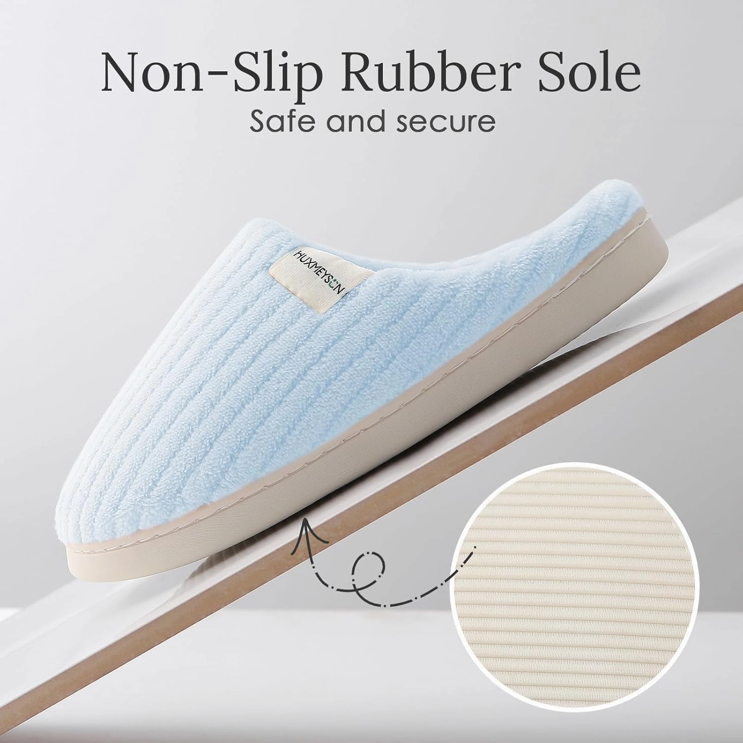 HUXMEYSON Slippers for Women, Warm Memory Foam Comfy House Slippers with Anti-Skid Rubber Sole for Indoor and Outdoor