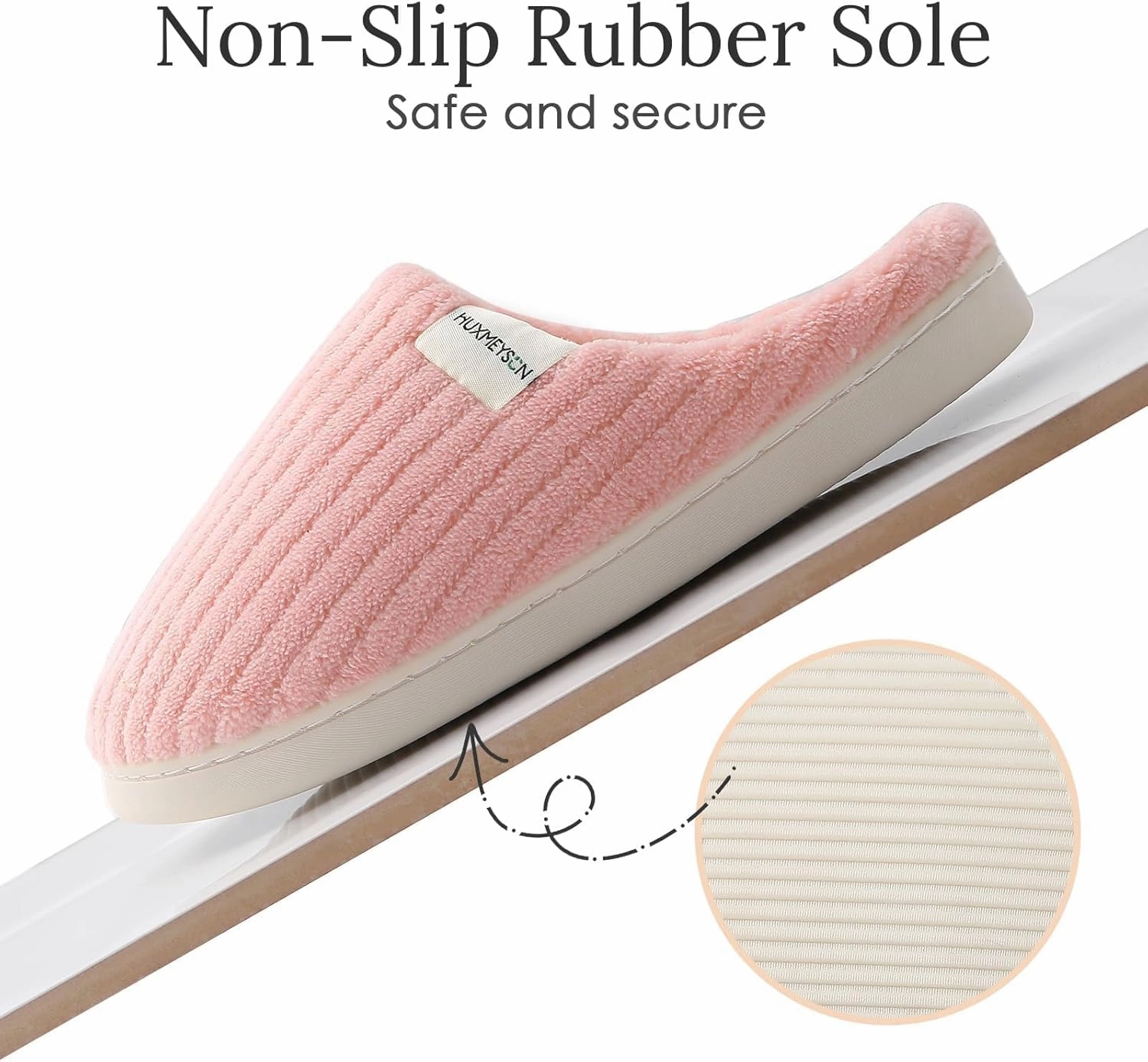 HUXMEYSON Slippers for Women, Warm Memory Foam Comfy House Slippers with Anti-Skid Rubber Sole for Indoor and Outdoor