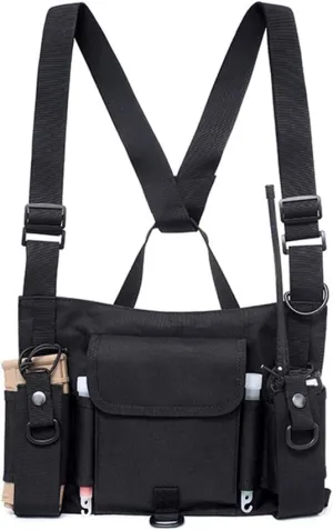 HWZ Tactical Chest Rig Bag Multi-Tool Combination Vest Bag Vest Reflective bar Security walkie-Talkie Vest Chest Bag