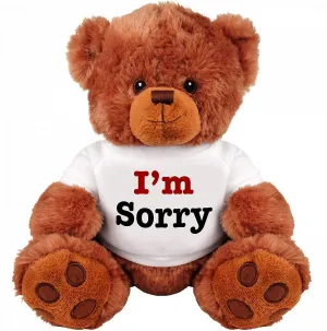 I Am Sorry Cuddly Teddy Bear Couple Gift : Romantic Medium Stuffed Animal