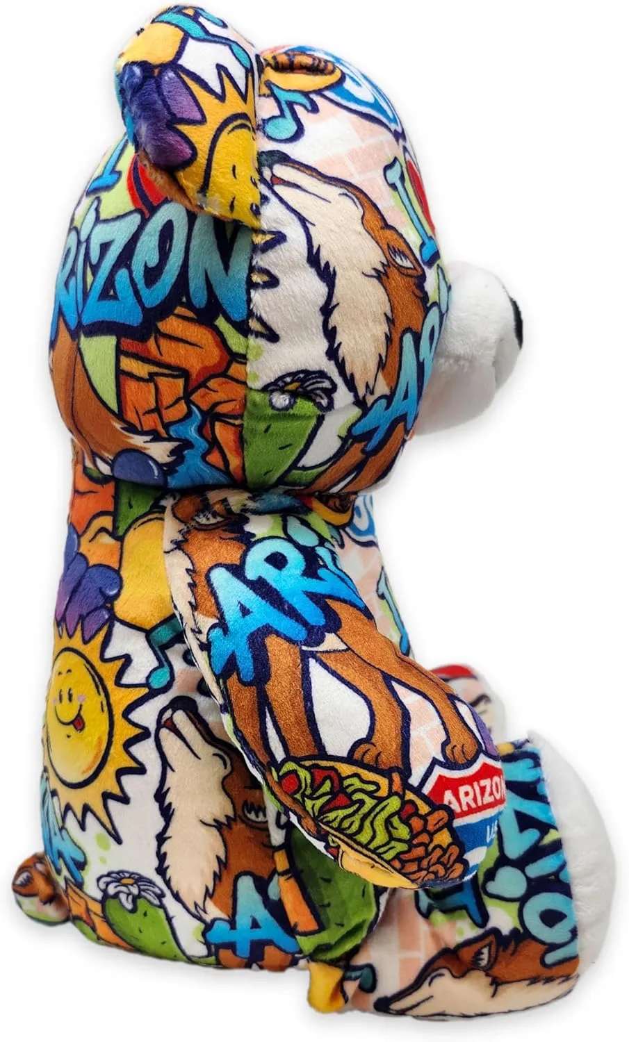 I Love Arizona Graffiti Teddy Bear Eco Friendly Stuffed Animal; Cuddly Soft Velboa Plush Animal for Kids 3 Years Old to Adults; Child-Safe Embroidered Face Details (10" Tall When Seated)