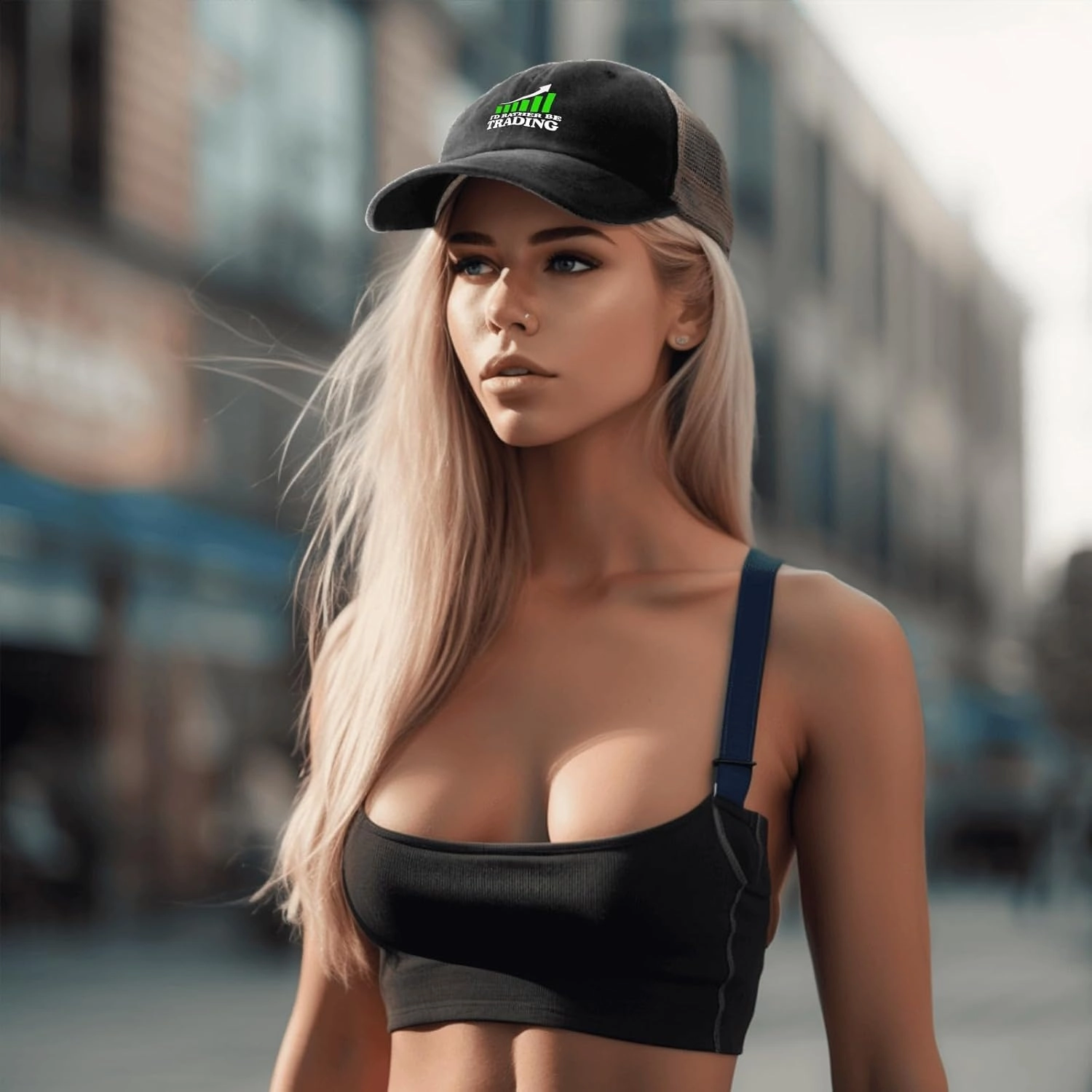 I'd Rather Be Trading Traders Forex Stocks Day Trucker Hat for Men Baseball Caps Soft Washed Ball