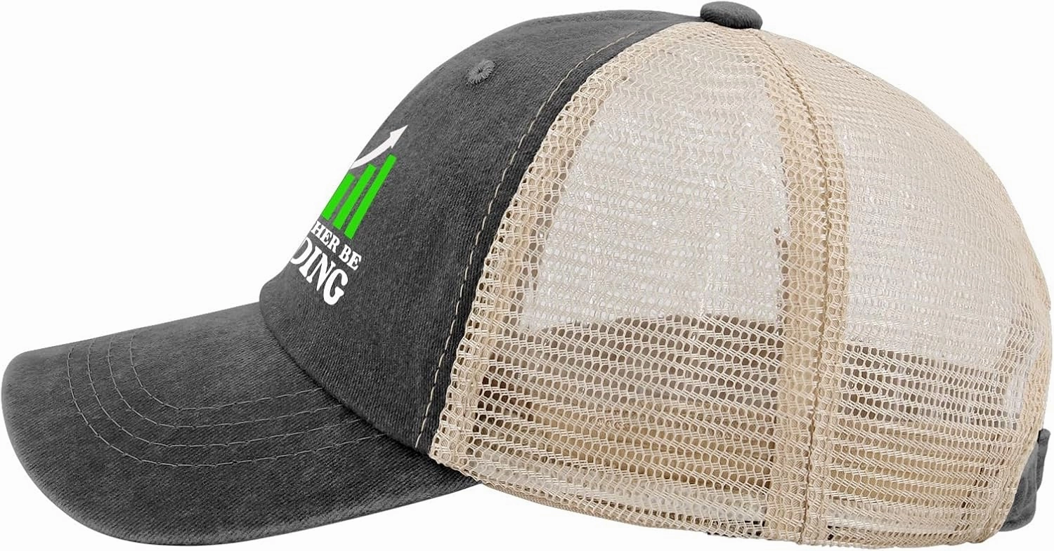 I'd Rather Be Trading Traders Forex Stocks Day Trucker Hat for Men Baseball Caps Soft Washed Ball