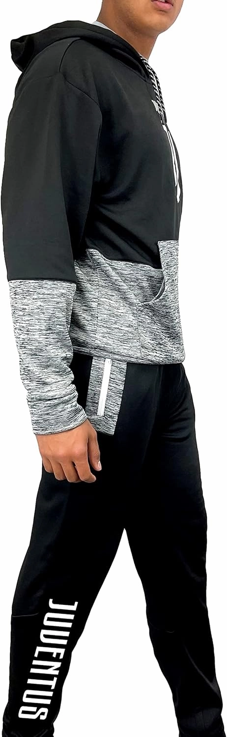 Icon Sports Men's Compatible to Juventus Tracksuit 2 Pices Set, Pullover Hoodie, Sweater With Joggers, Sweatpants