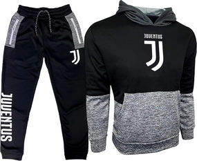 Icon Sports Men's Compatible to Juventus Tracksuit 2 Pices Set, Pullover Hoodie, Sweater With Joggers, Sweatpants