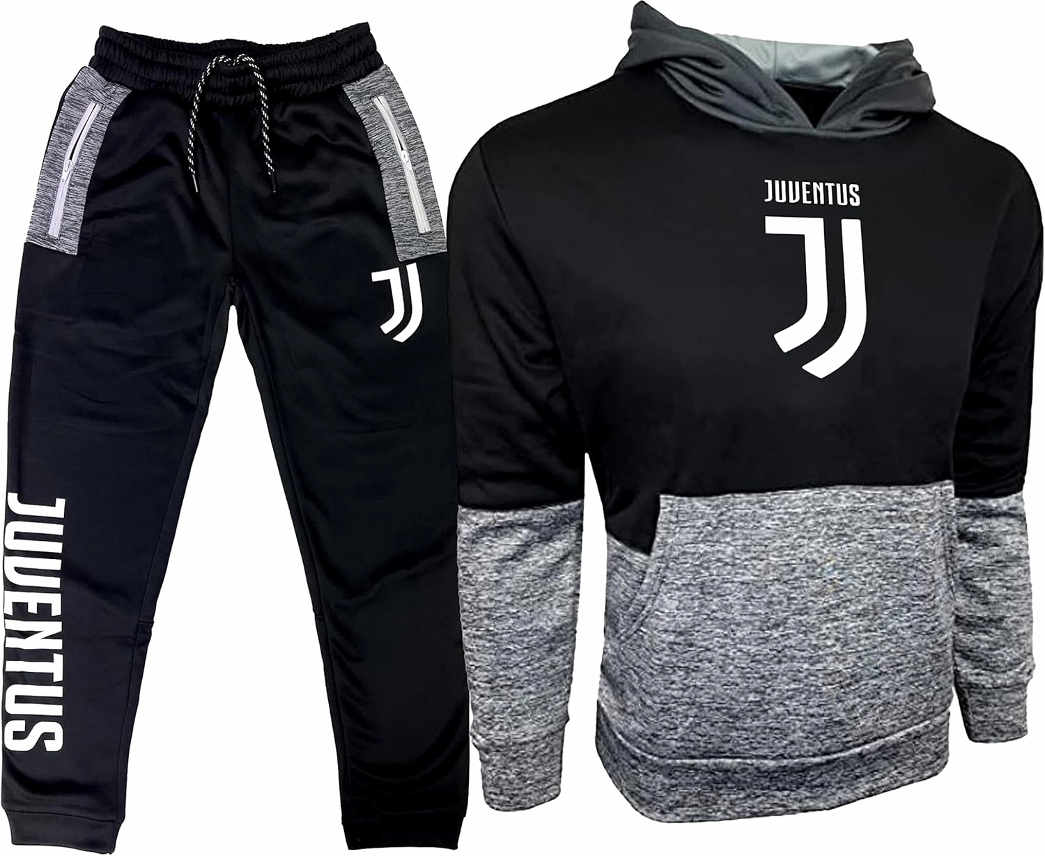 Icon Sports Men's Compatible to Juventus Tracksuit 2 Pices Set, Pullover Hoodie, Sweater With Joggers, Sweatpants