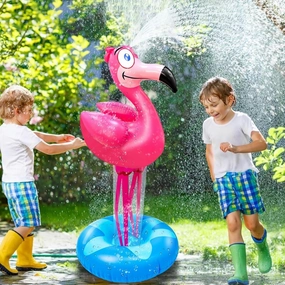 iGeeKid Sprinkler for Kids,Inflatable Sprinkler Water Toys Flamingo Water Sprinklers Spray Toy for Kids Backyard Yard Lawn Outdoor Play,Summer Water Party Supplies Outside Games Party Activities