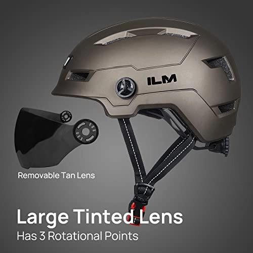 ILM Adult Bike Helmet with USB Rechargeable LED Front and Back Light