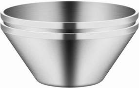 IMEEA 40 OZ Large Salad Bowls Set of 2 - SUS304 Stainless Steel Mixing Bowl Serving Bowls for Soup, Ramen, Mixing, Cooking, Baking, Prepping