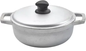 IMUSA Aluminum 2.0Qt Traditional Colombian Caldero for Cooking and Serving, Silver