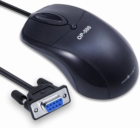 Industrial RS232 COM Port Mechanical Mouse, 9-Pin Serial Interface for CNC Machines, PLC Control Systems, 1.6M Anti-Interference Cable, 1600DPI, IP54 Dustproof (Black)