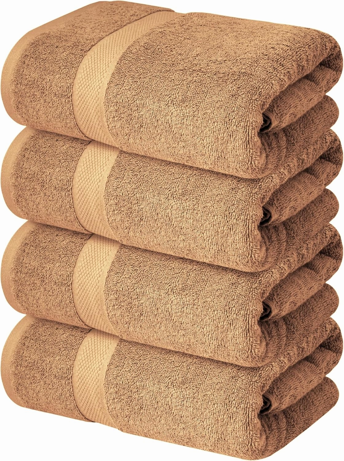 Infinitee Xclusives Luxury 100% Ring-Spun Cotton Bath Towels Set of 4 (27x54 inches) – Soft, Absorbent & Quick-Drying Towels for Bathroom, Gym, Spa & Hotel Use (Cosmic Sand)