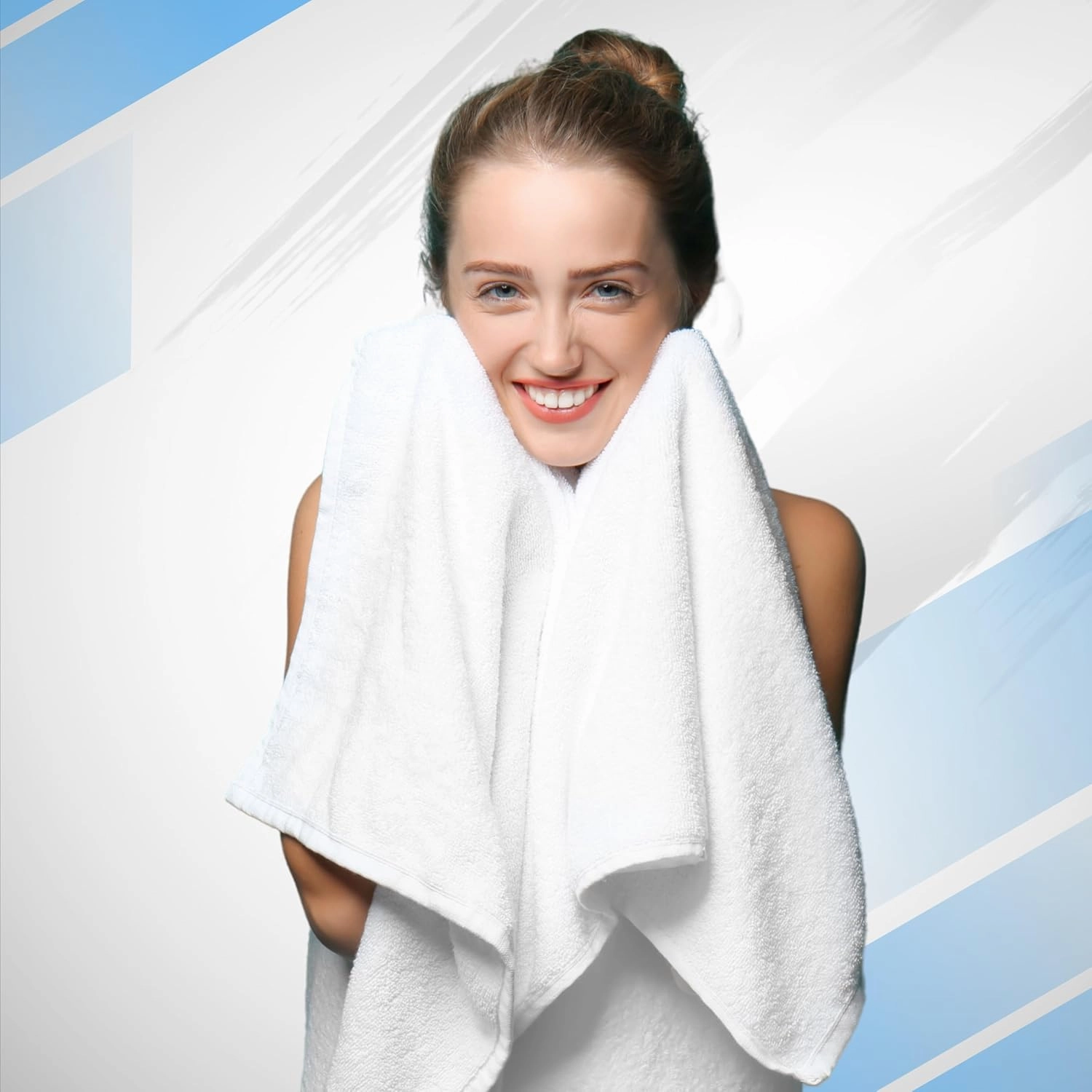 Infinitee Xclusives Luxury 100% Ring-Spun Cotton Bath Towels Set of 4 (27x54 inches) – Soft, Absorbent & Quick-Drying Towels for Bathroom, Gym, Spa & Hotel Use (Cosmic Sand)