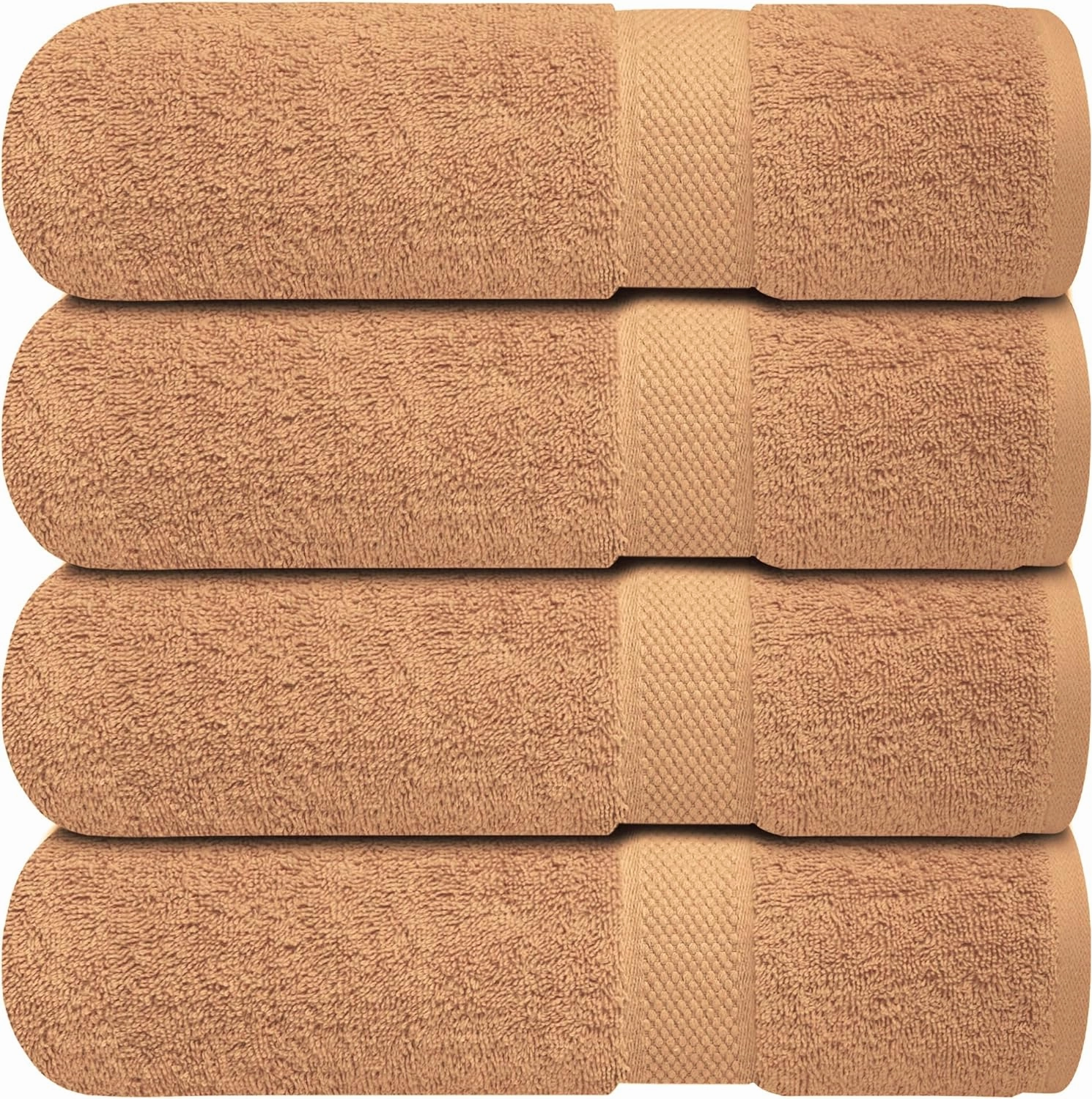 Infinitee Xclusives Luxury 100% Ring-Spun Cotton Bath Towels Set of 4 (27x54 inches) – Soft, Absorbent & Quick-Drying Towels for Bathroom, Gym, Spa & Hotel Use (Cosmic Sand)