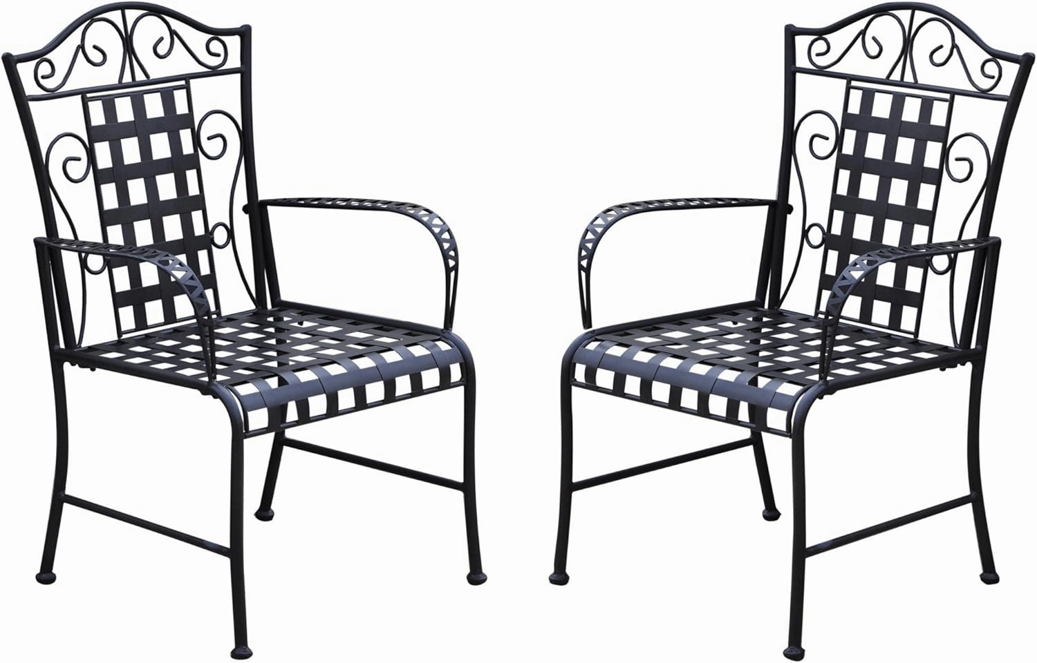 International Caravan Mandalay Iron Patio Chair - Set of 2