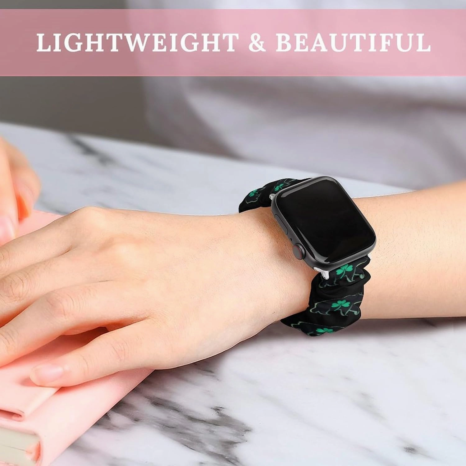 Irish Bear Lucky Shamrock Fashion Watch Strap Scrunchies Wristbands Compatible With IWatch Series