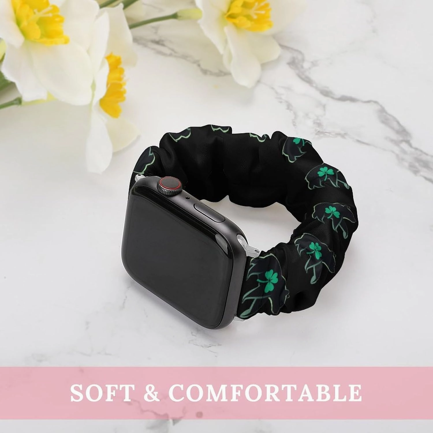 Irish Bear Lucky Shamrock Fashion Watch Strap Scrunchies Wristbands Compatible With IWatch Series