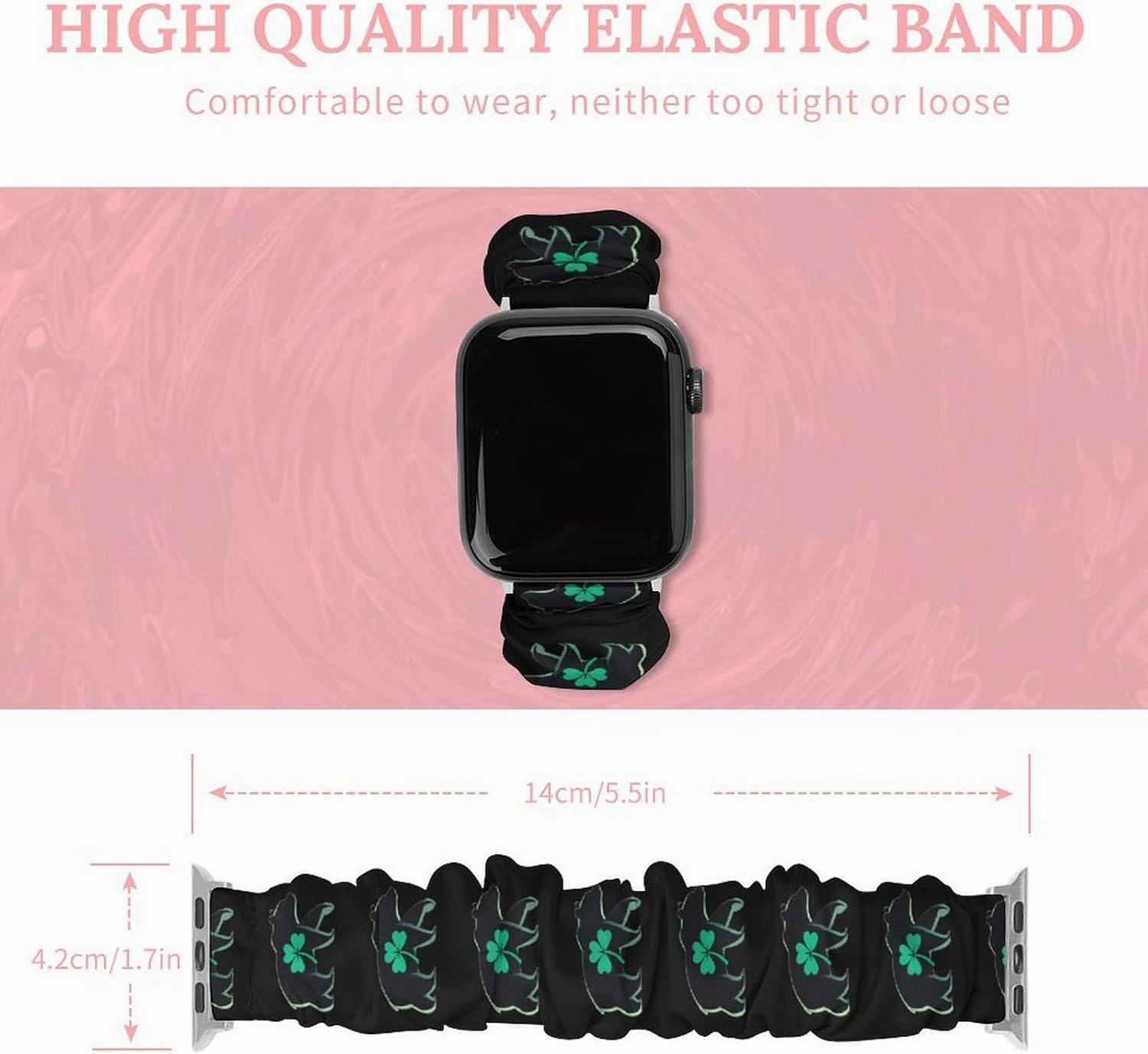 Irish Bear Lucky Shamrock Fashion Watch Strap Scrunchies Wristbands Compatible With IWatch Series