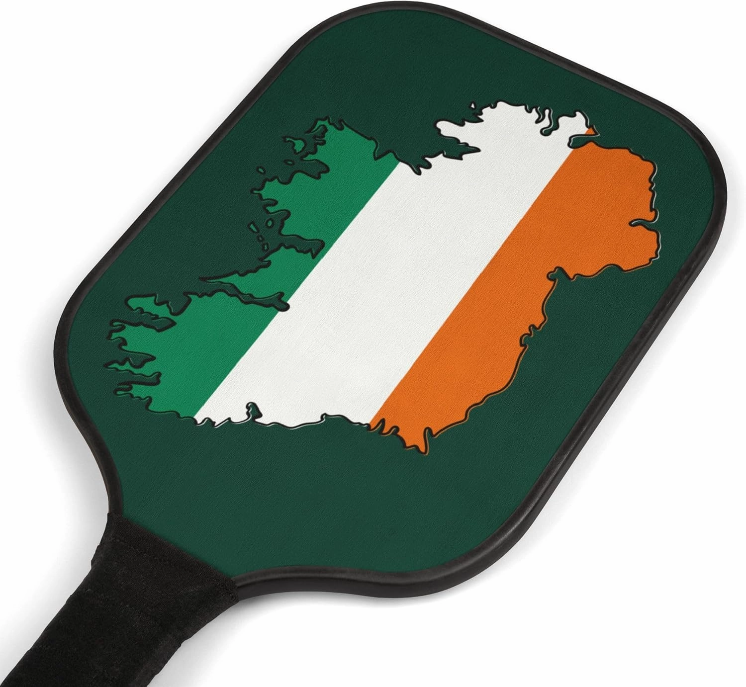 Irish Pickleball Paddles Featuring Irish Flag Colors on Map of Ireland Pickleball Paddles Set of 2 for Women & Men incl. 2 Pickle Balls & Carry Case Irish Map on Both Sides of Pickleball Paddle
