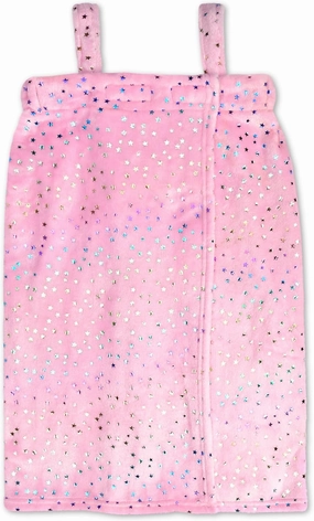 iscream Big Girls' Silky Soft Plush Spa Wrap for Home, Travel, Summer Camp - Pastel Dreams Collection