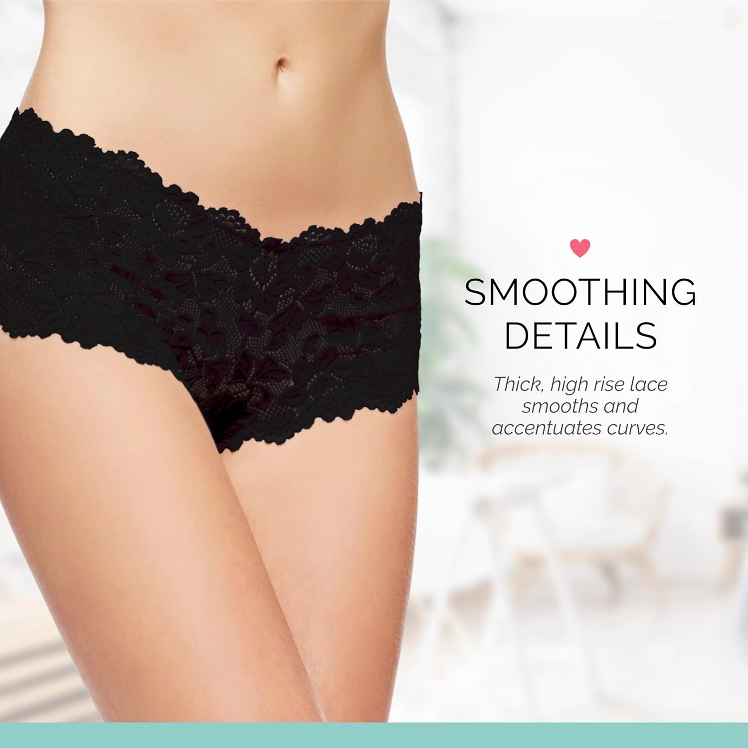 JENNY JEN Zoe 3-Pack Lace Hipster Underwear for Women, Cheeky Stretch Bikini Panties Set