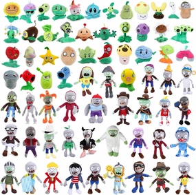JHESAO 6 PCS PVZ Plushies Plants and Zombies Plush Random Different Types Toys Normal Zombies PVZ Plush 1 2 Stuffed Soft Doll New