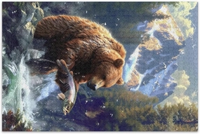 Jigsaw Puzzles Bear Catching Fish 10000 Piece Puzzle Christmas Family Games