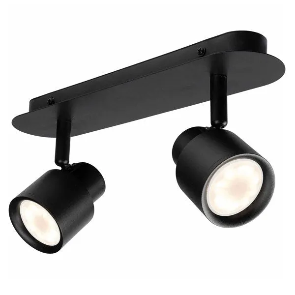 Jiro Hardwire Adjustable Spot Light 2Lt in Black