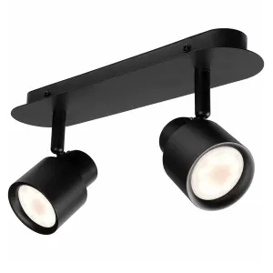Jiro Hardwire Adjustable Spot Light 2Lt in Black