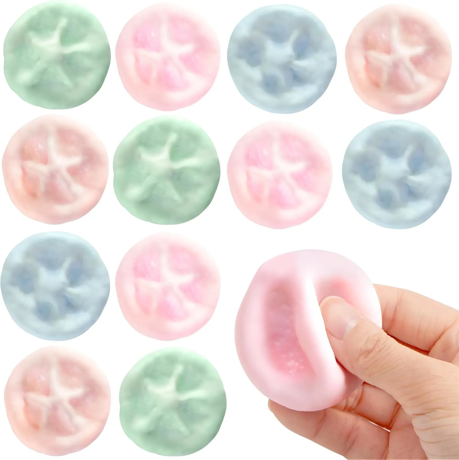 JOYIN 12 Pcs Colorful Crunchy Stress Ball, Stress Relief Grape Ball Fidget Toys Squishy Toys for Kids Adults. Relieve Work Anxiety, Exercise Hand Flexibility, Party Favors