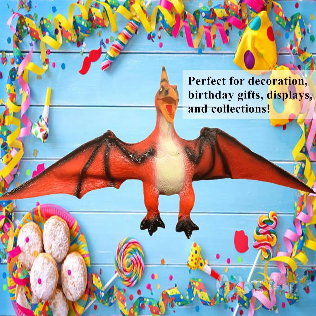 Jumbo Dinosaur Toys Pterodactyl Red Realistic Large Size 24 inch Jurassic Prehistorical Dinosaur Action Figures Educational for Boys Kids Girls Collectors
