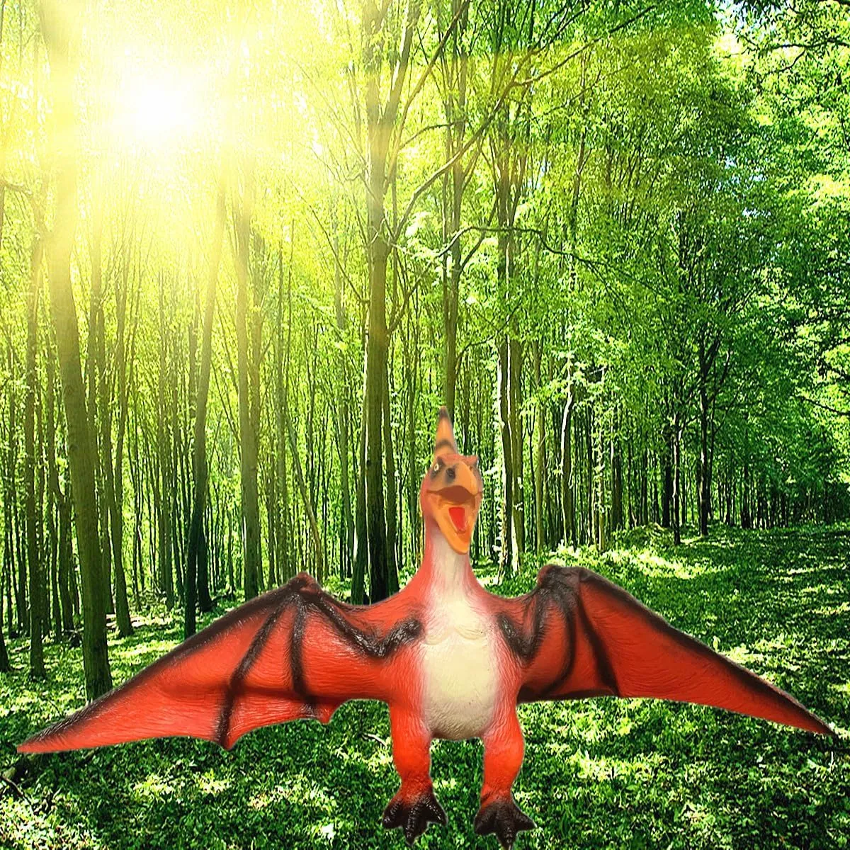 Jumbo Dinosaur Toys Pterodactyl Red Realistic Large Size 24 inch Jurassic Prehistorical Dinosaur Action Figures Educational for Boys Kids Girls Collectors