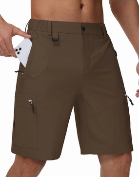 JWM Men's 9" Hiking Cargo Shorts - Lightweight Stretch Qucik Dry Casual Travel Golf Work Fishing Shorts with 5 Zipper Pockets