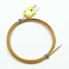 K-Type thermocouple Probe with high Temperature Kapton Plastic Insulation - 752 deg F (400 deg C) (6 ft)