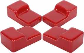 KAMaster Ceramic Grill Feet Shoes,Set of 4 for Kamado Grill Accessories Parts Raise Kamado Classic and Bigr Joe,Red Ceramic Feet Shoes for BBQ Grill Table Outdoor and Garden